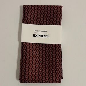 Express Red and Black Chevron Pocket Square NWT